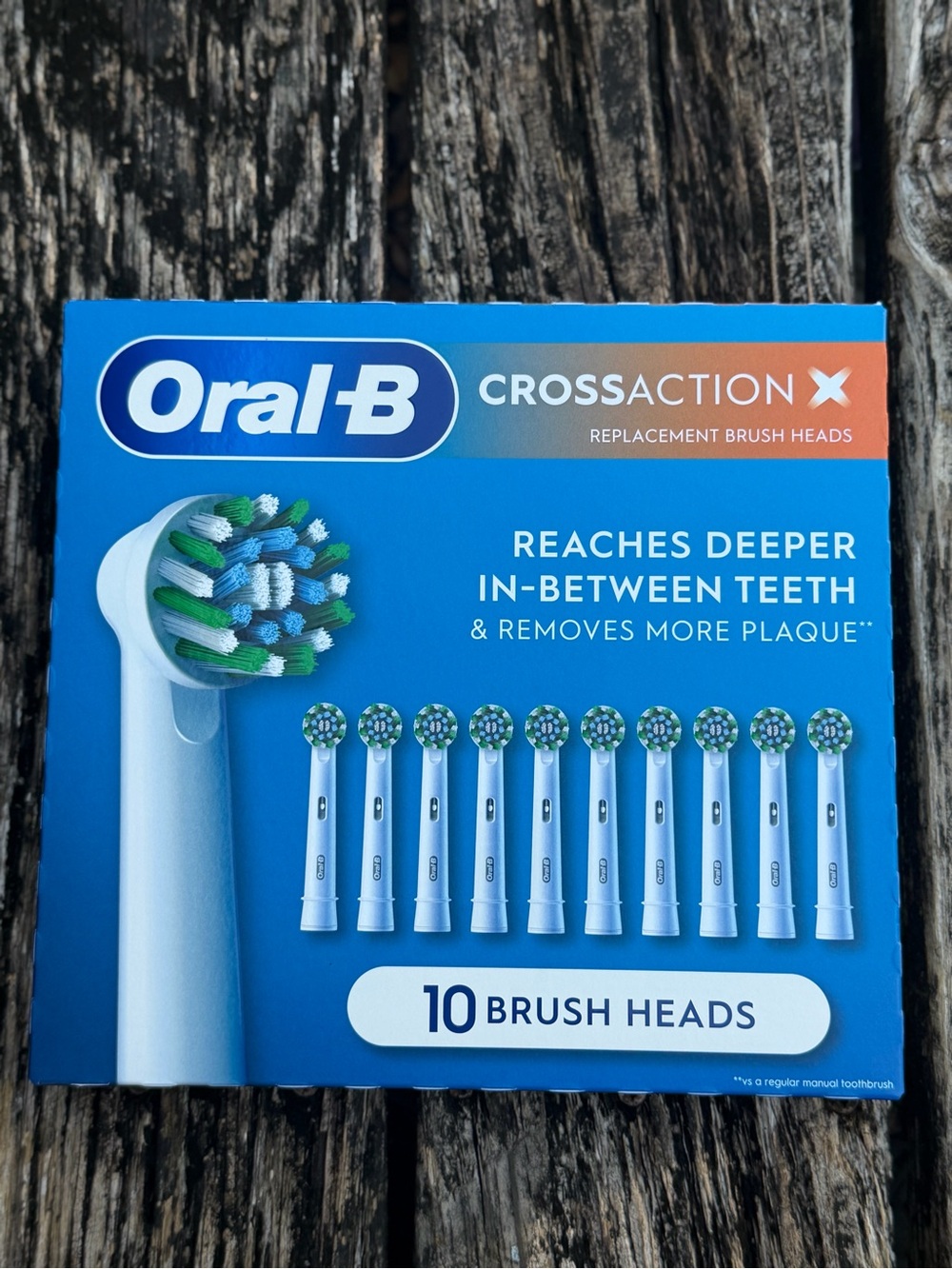 NIB Oral-B CrossAction X Replacement Electric ToothBrush Heads- 10 Count New A1